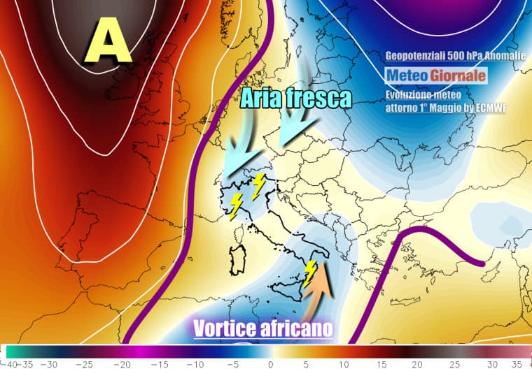 Periodo più instabile ad inizio Maggio