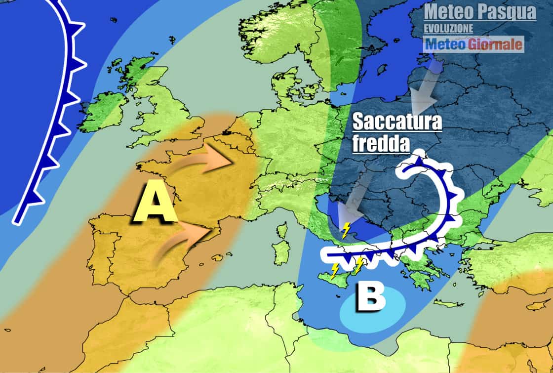 Aria fredda punta l'Italia