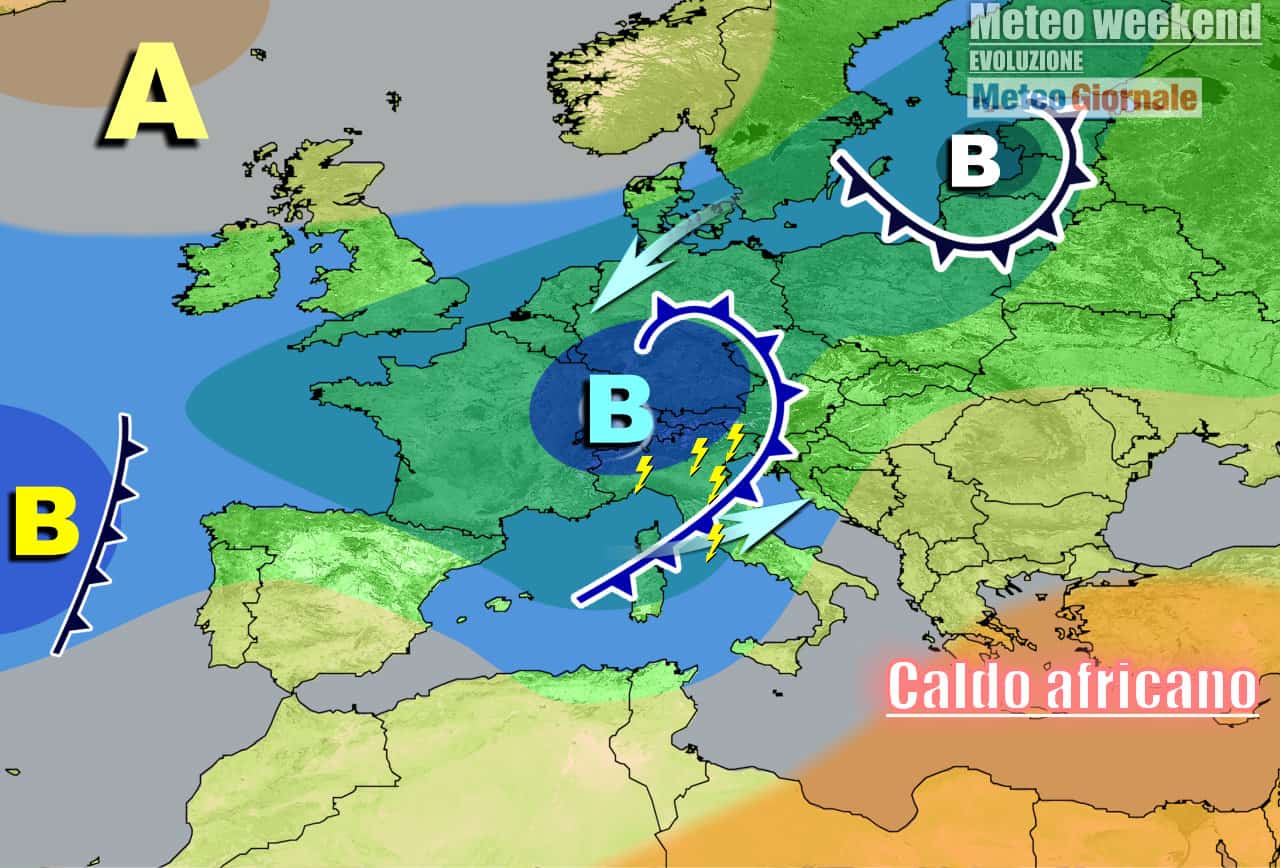 Meteo 7 Giorni: nel weekend nuovo fronte di piogge e temporali. Poi novità