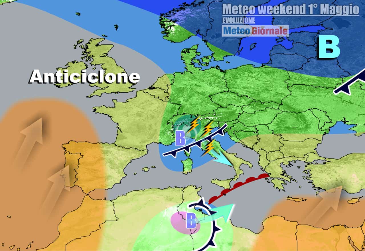 Temporali nel weekend su parte d'Italia