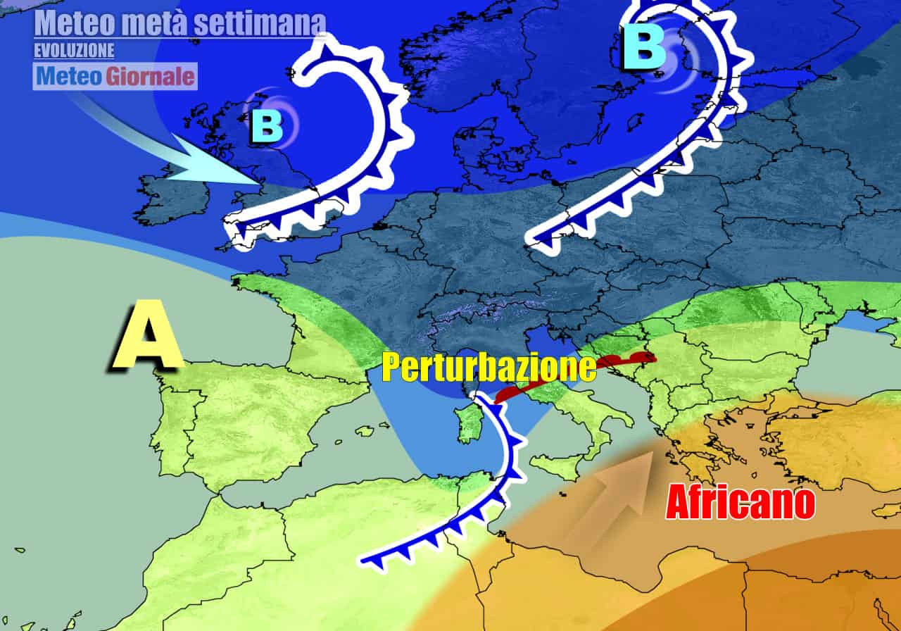 Passaggio perturbato a metà settimana