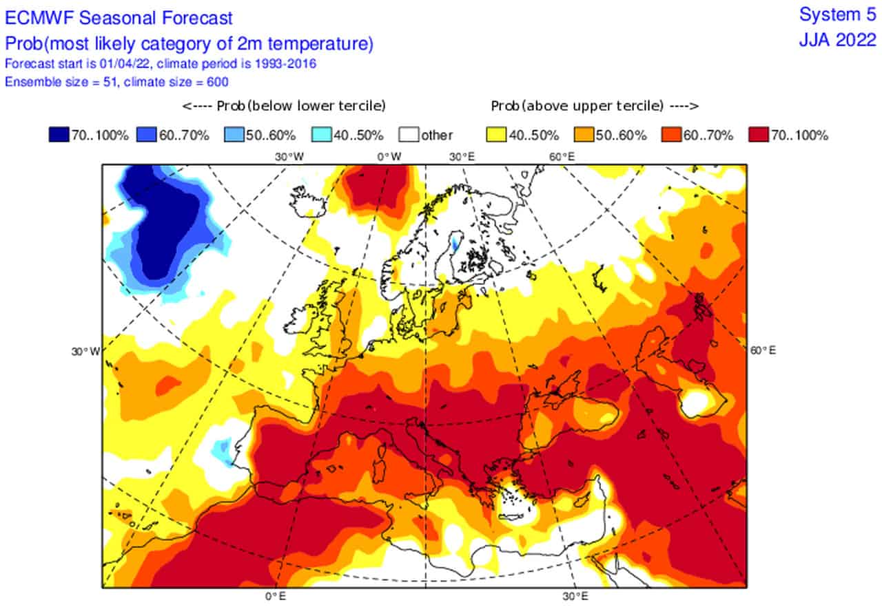 Verso Estate che può essere caldissima per il Centro Meteo Europeo