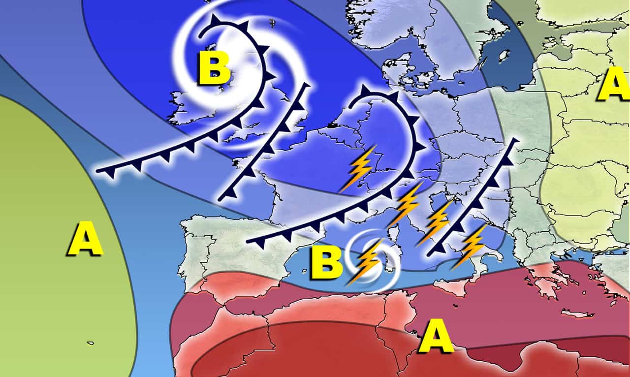Meteo 15 giorni fino 6 Giugno: STOP CALDO con aria OCEANICA su AFRICANA. Crollo temperatura. Temporali anche forti