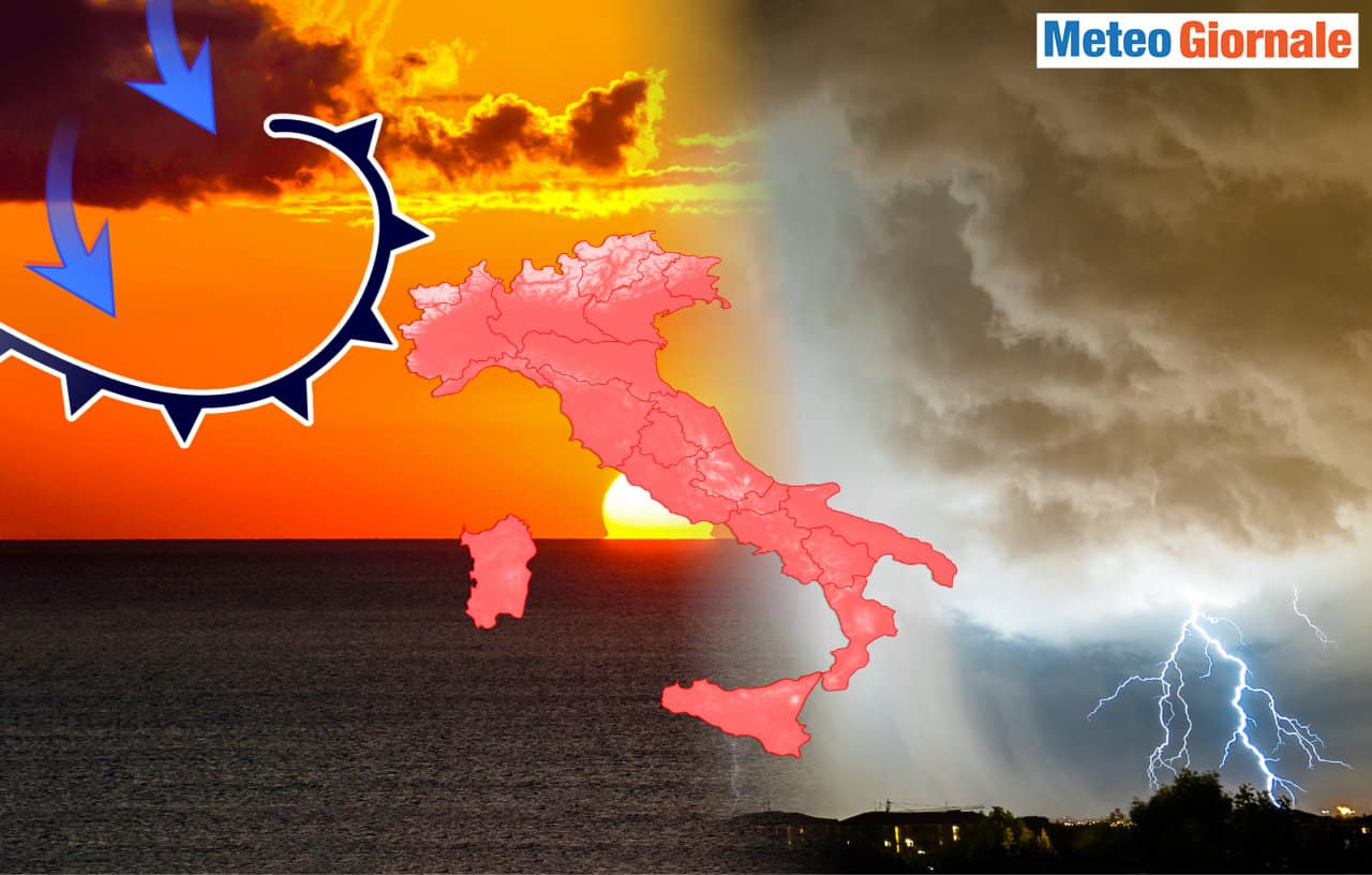 meteo estivo tra aria calda e fredda