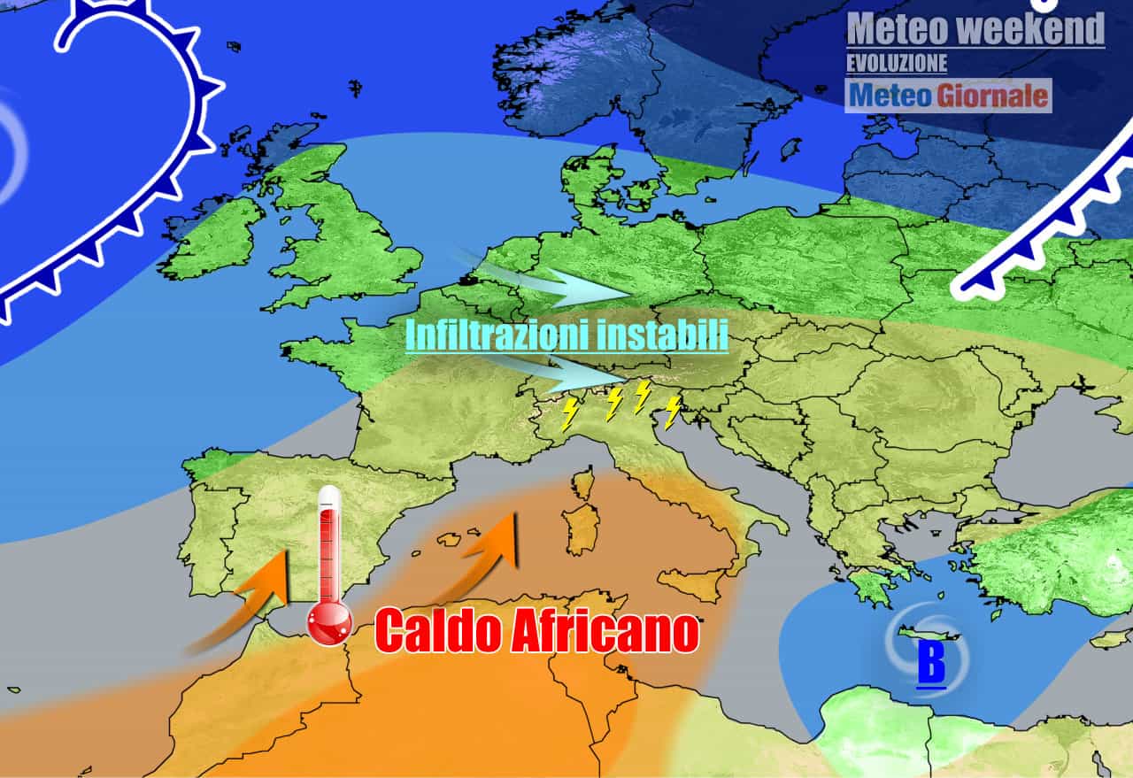 Meteo 7 Giorni: Anticiclone Africano protagonista, ma weekend con temporali