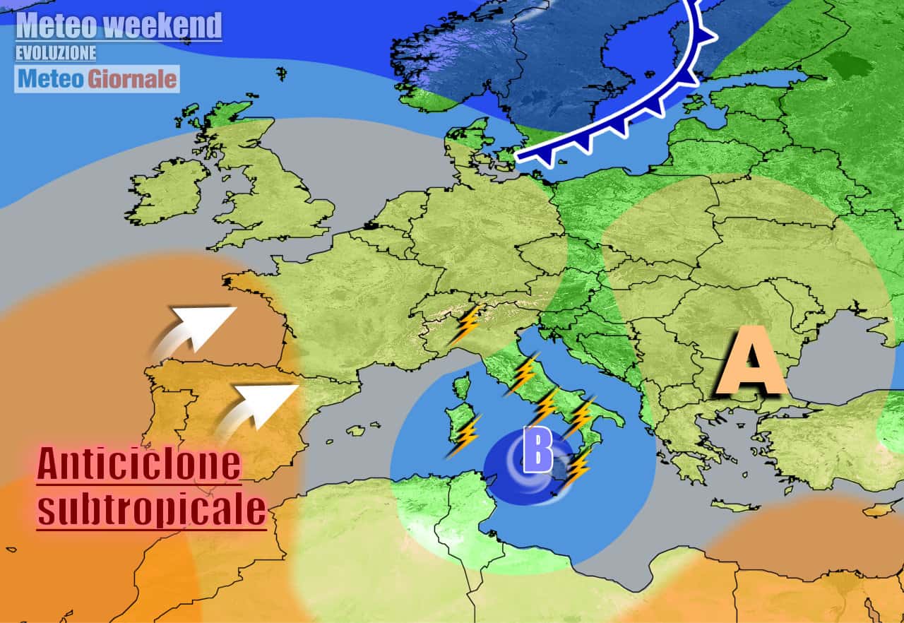 Weekend con ancora molti temporali sull'Italia