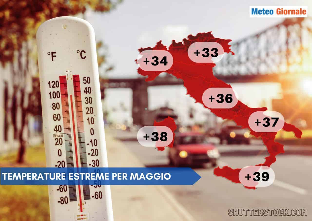 Meteo Italia 15 giorni: molto Caldo in questo Maggio, ma quanto? Temperature estreme previste. Picchi di 40 gradi