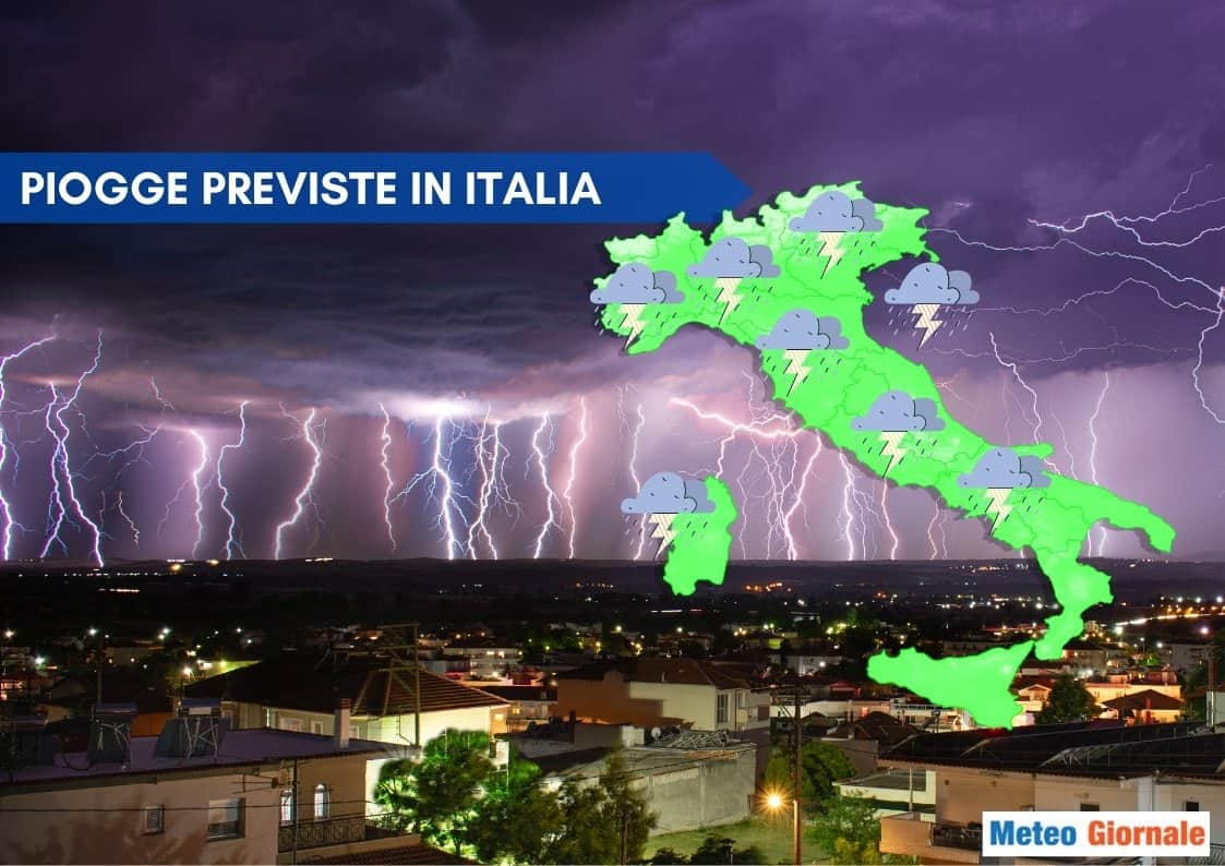 Meteo Italia 15 giorni: le piogge previste in Italia. Al Nord possibilità di nubifragi intensi