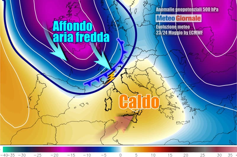 Meteo tendenza dal 23 Maggio: BURRASCA di TEMPORALI e brusco crollo termico