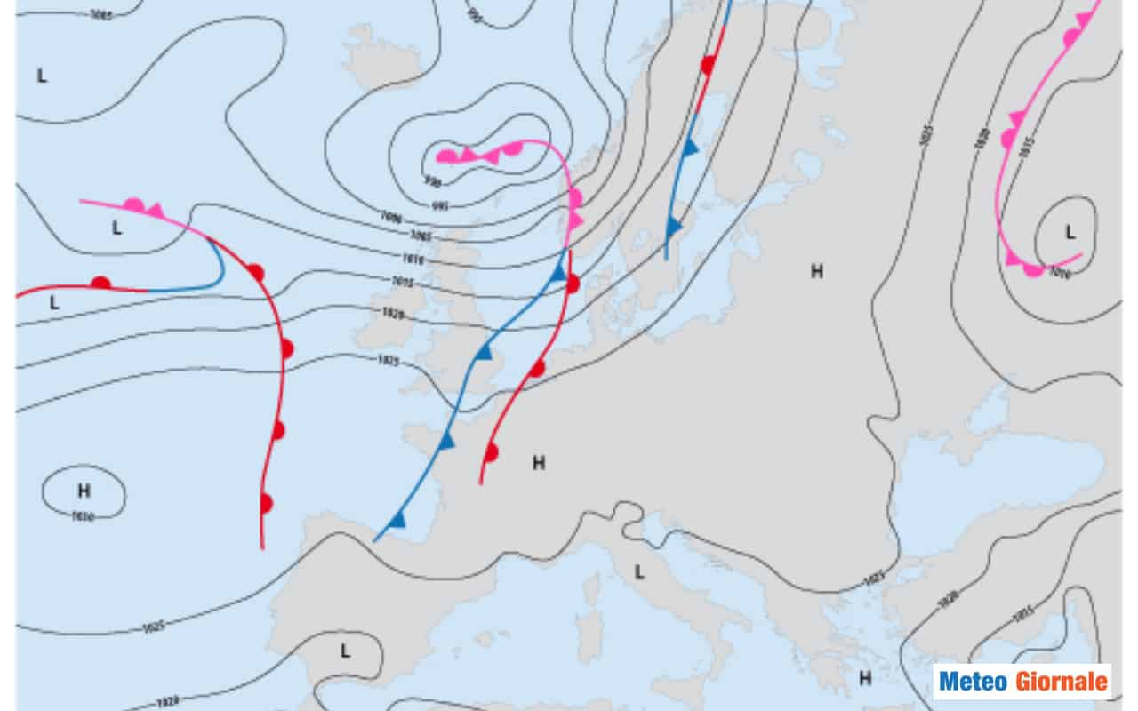 Anamnesi delle varie perturbazioni atmosferiche. Differenze con l’Emisfero sud