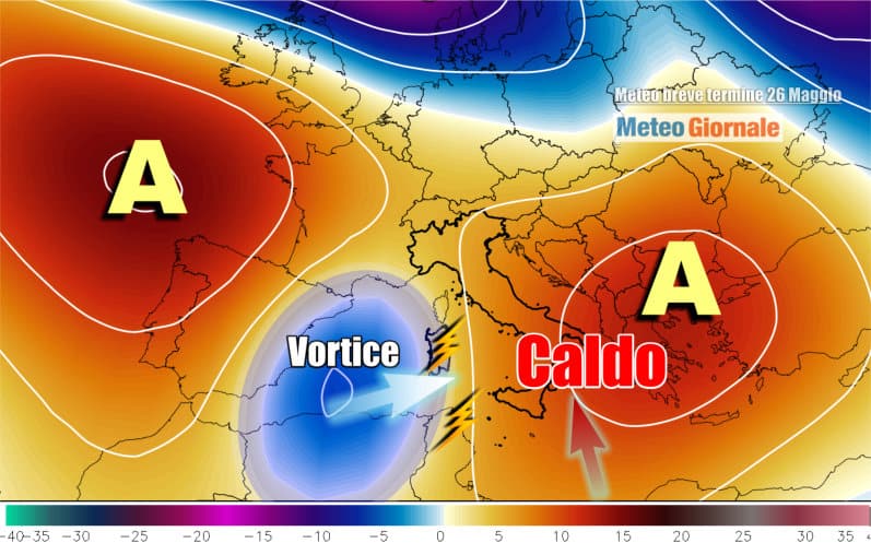 Meteo: si avvicina Vortice Mediterraneo carico di TEMPORALI. Le conseguenze