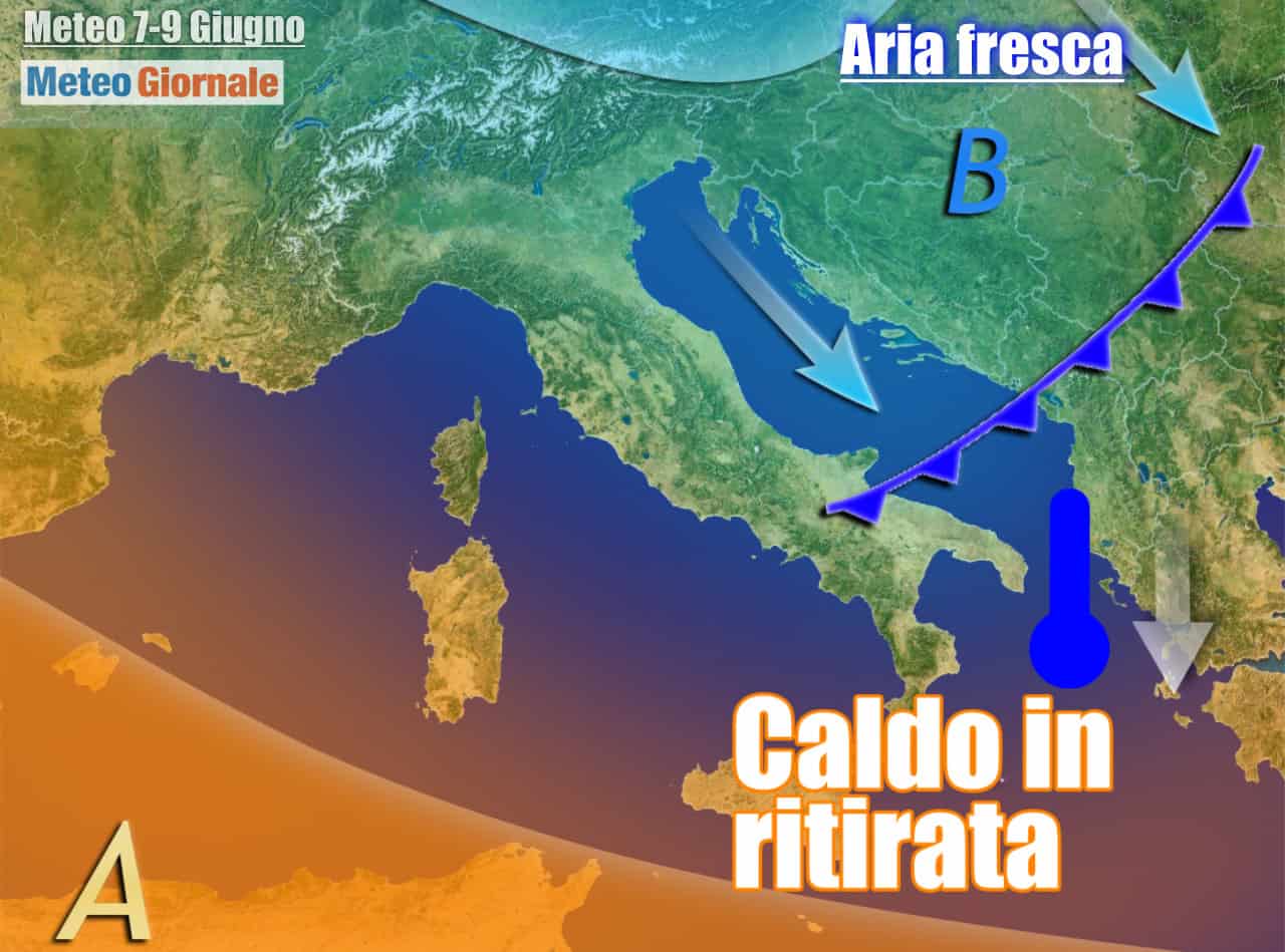 Meteo: aria più fresca spazzerà il caldo, crollo temperature. Ecco quando
