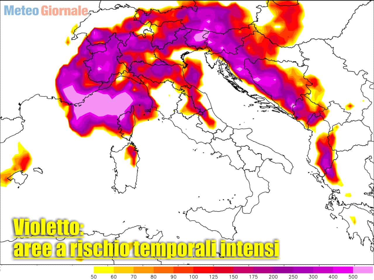 meteo con grandinate in italia