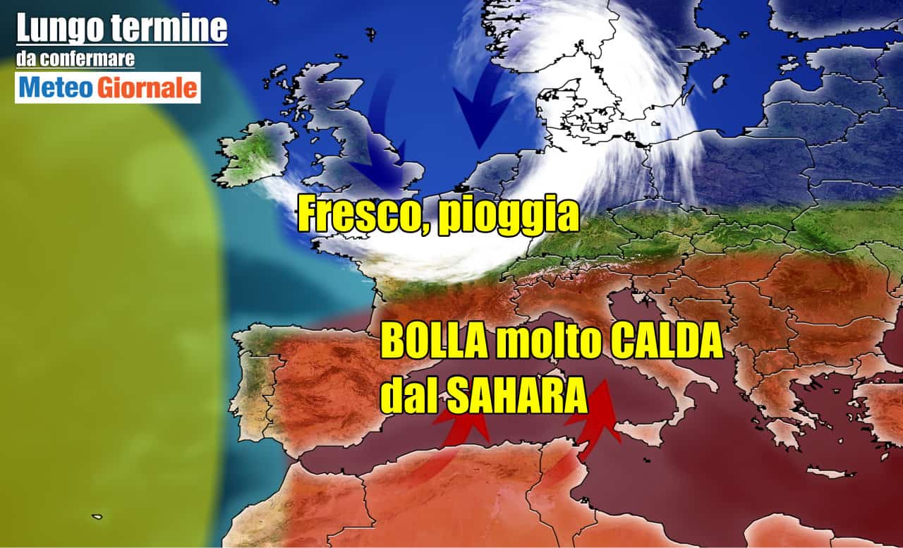 Meteo 15 giorni al 10 Luglio. CALDO ASFISSIANTE anche oltre i 40 gradi. Poi REFRIGERIO