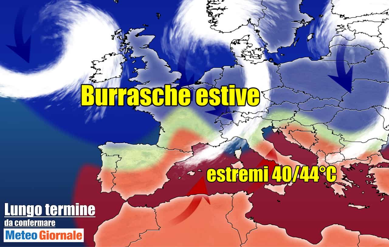 meteo lungo termine sino al 12 luglio