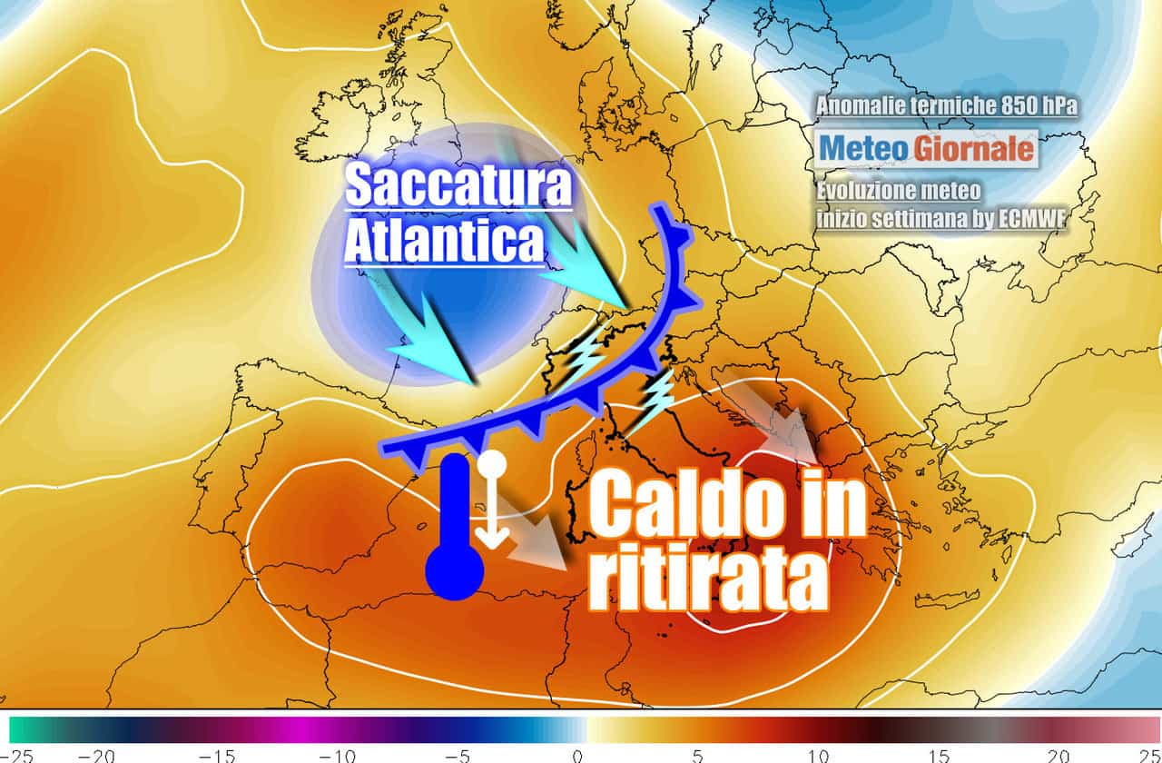 Meteo: cambio drastico con crollo termico e temporali dopo weekend di fuoco