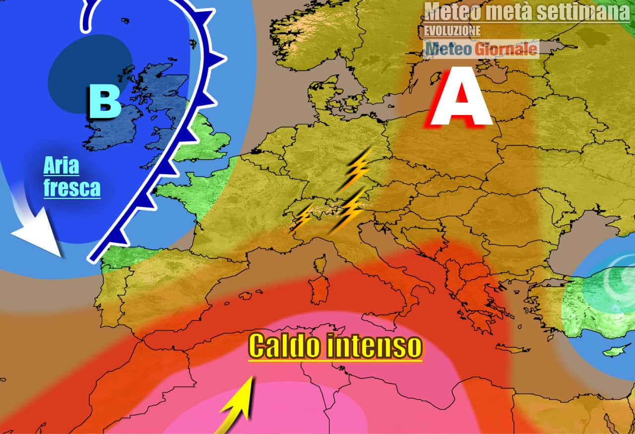 Meteo 7 Giorni: imminente sfuriata di temporali al Nord, gran caldo altrove