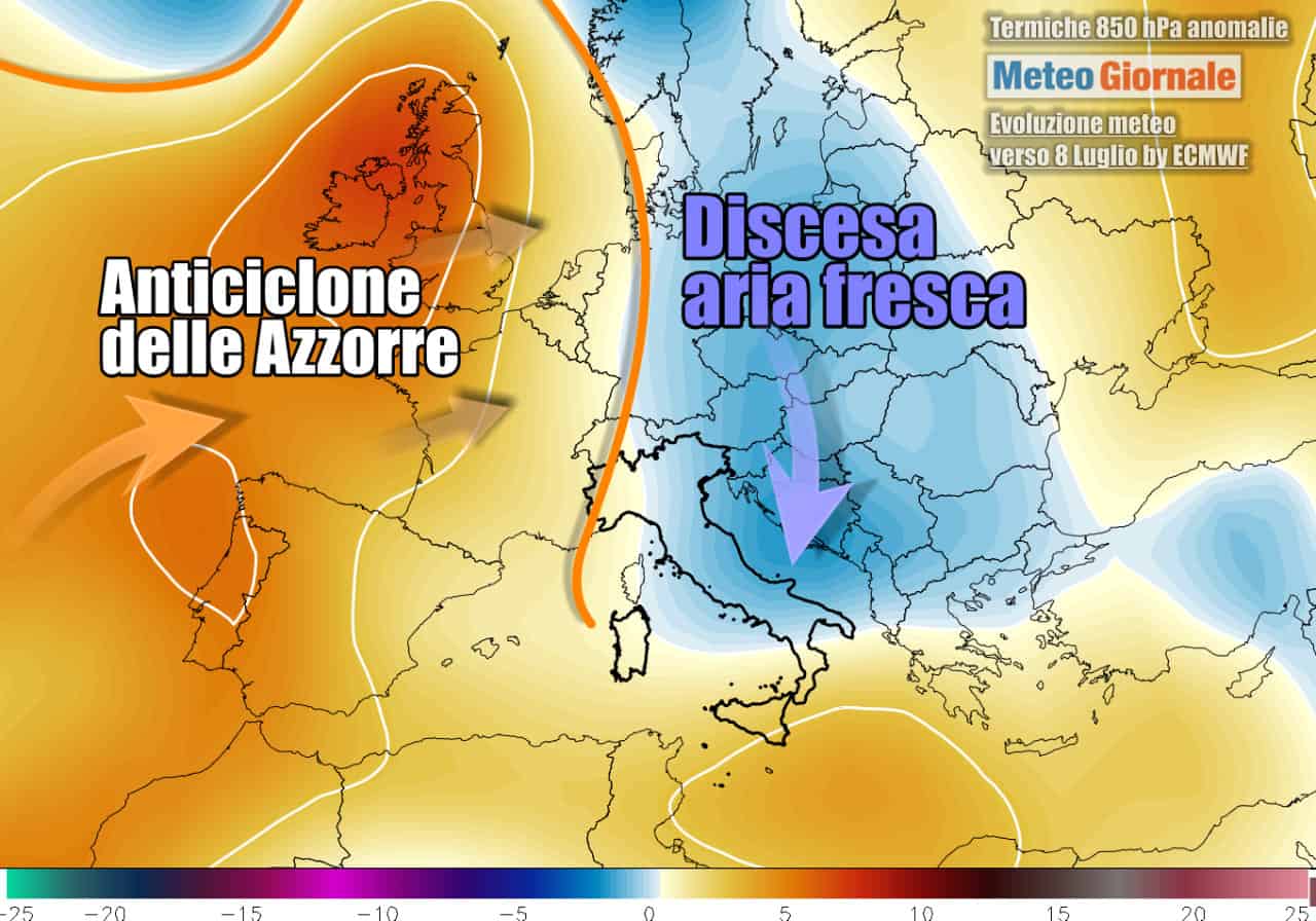 Meteo, lo Stop del grande Caldo si avvicina. Forte refrigerio per tutta Italia. Durata