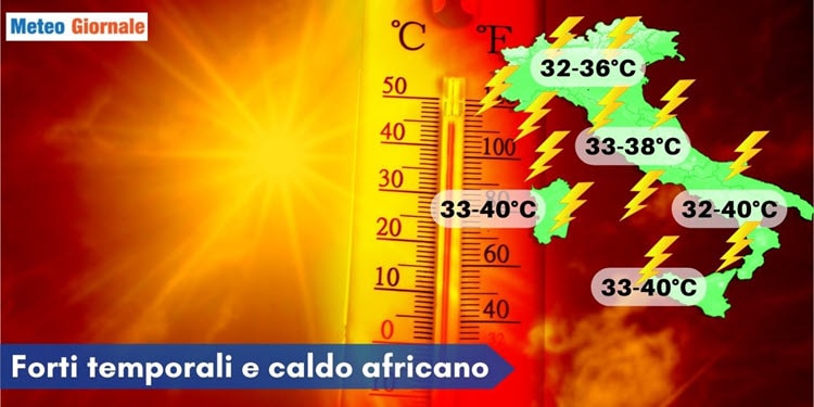 Meteo nel caos: caldo africano in arrivo alimenterà temporali di forte intensità