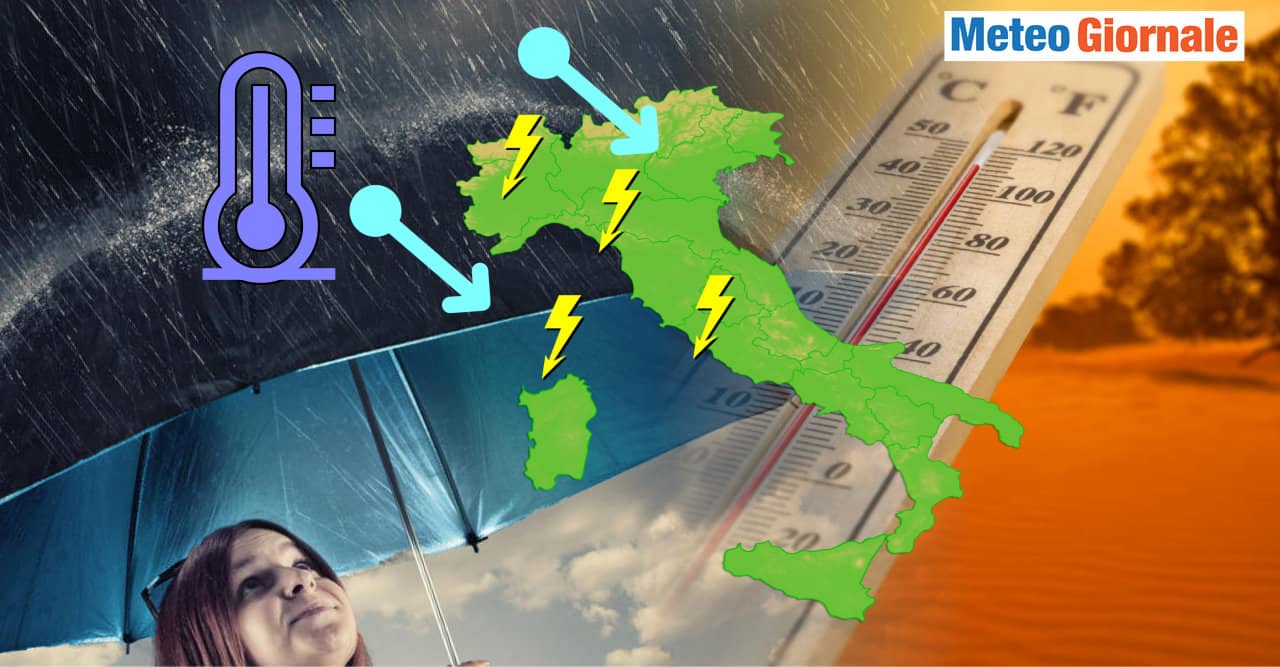 Caldo africano spazzato via da temporali