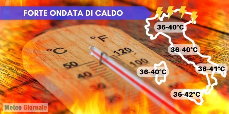Caldo anche a 40 gradi con le prime ipotesi di refrigerio. Il meteo dei prossimi giorni