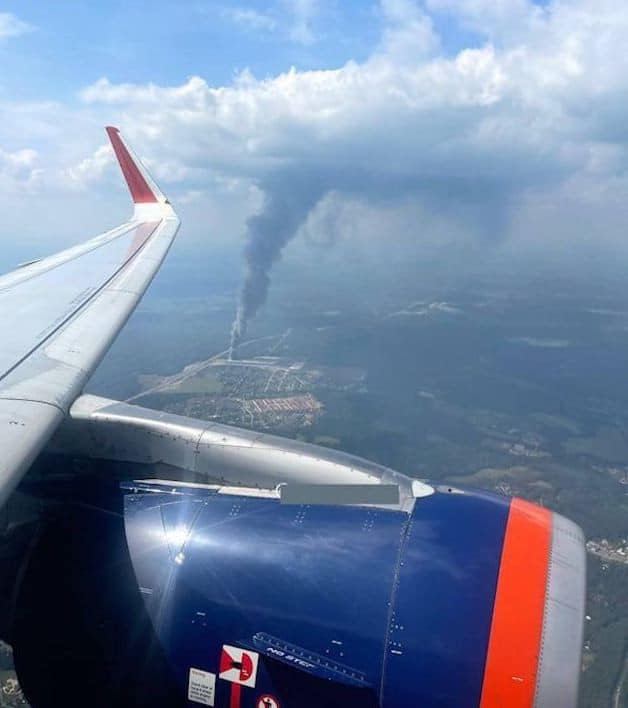 incendio ozon mosca vista da aereo