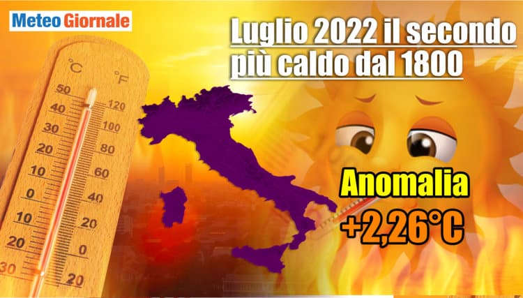 Meteo clima: Luglio caldo eccezionale, Estate 2022 alla pari di quella 2003