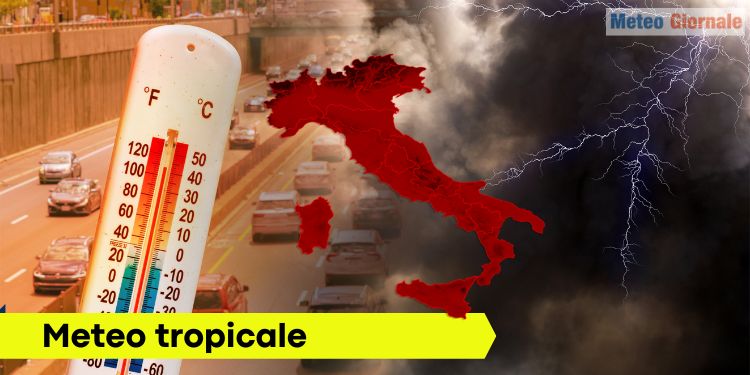 Meteo 15 giorni con tempo tropicale: caldo e temporali, tempeste di fulmini