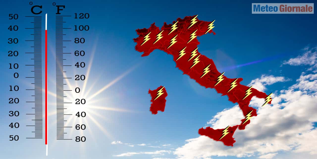 meteo a 40 gradi e temporali chdg