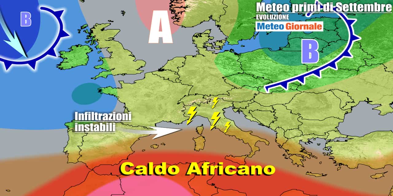 Tra infiltrazioni instabili e caldo africano