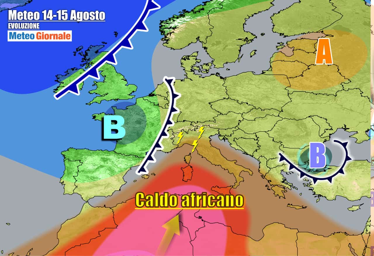 Italia tra anticiclone africano e temporali