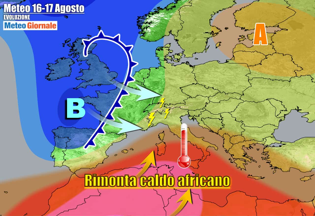 Italia contesa tra anticiclone caldo e una saccatura atlantica