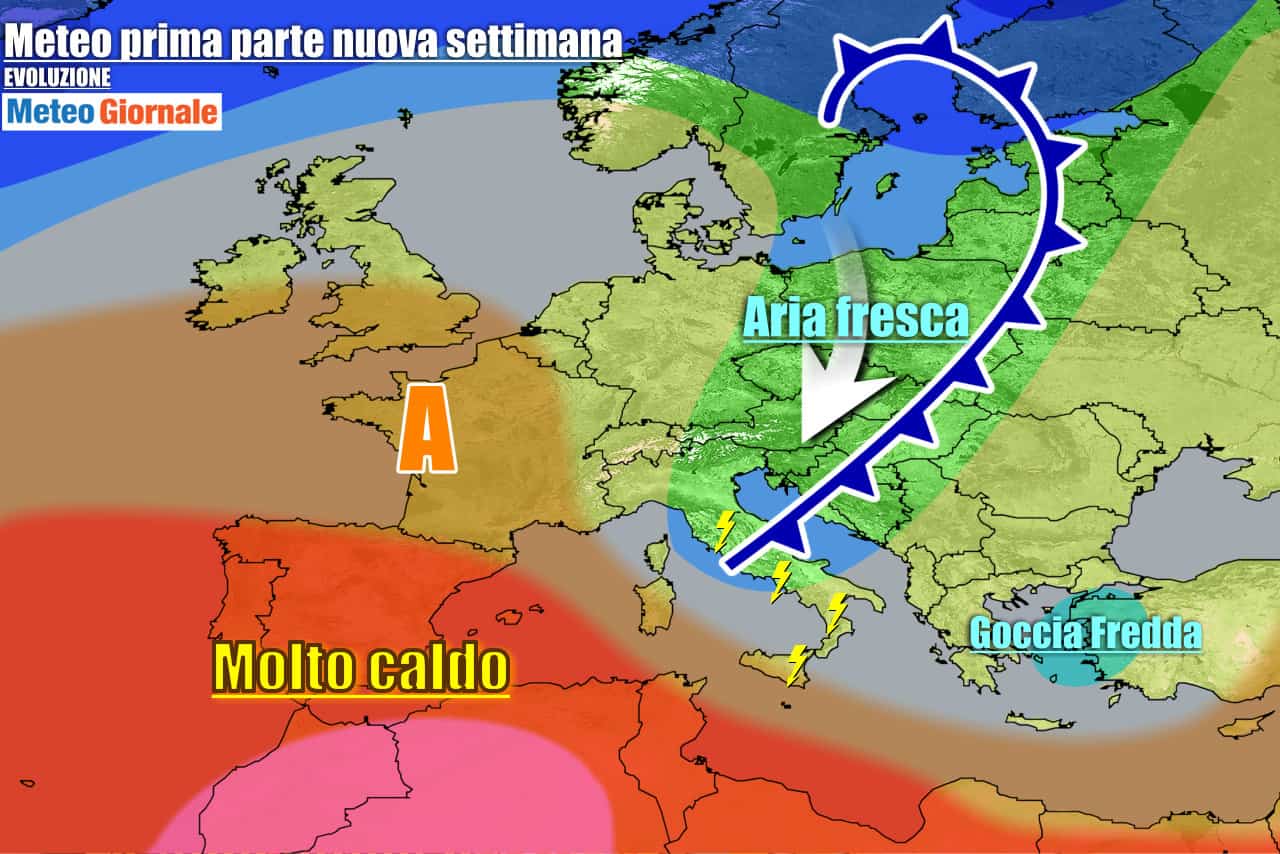 Temporali e calo termico