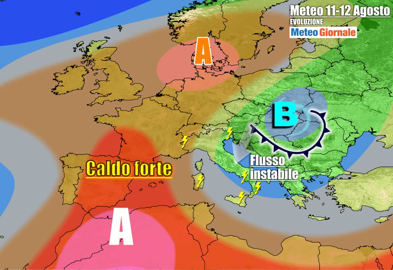 Meteo instabile sull'Italia