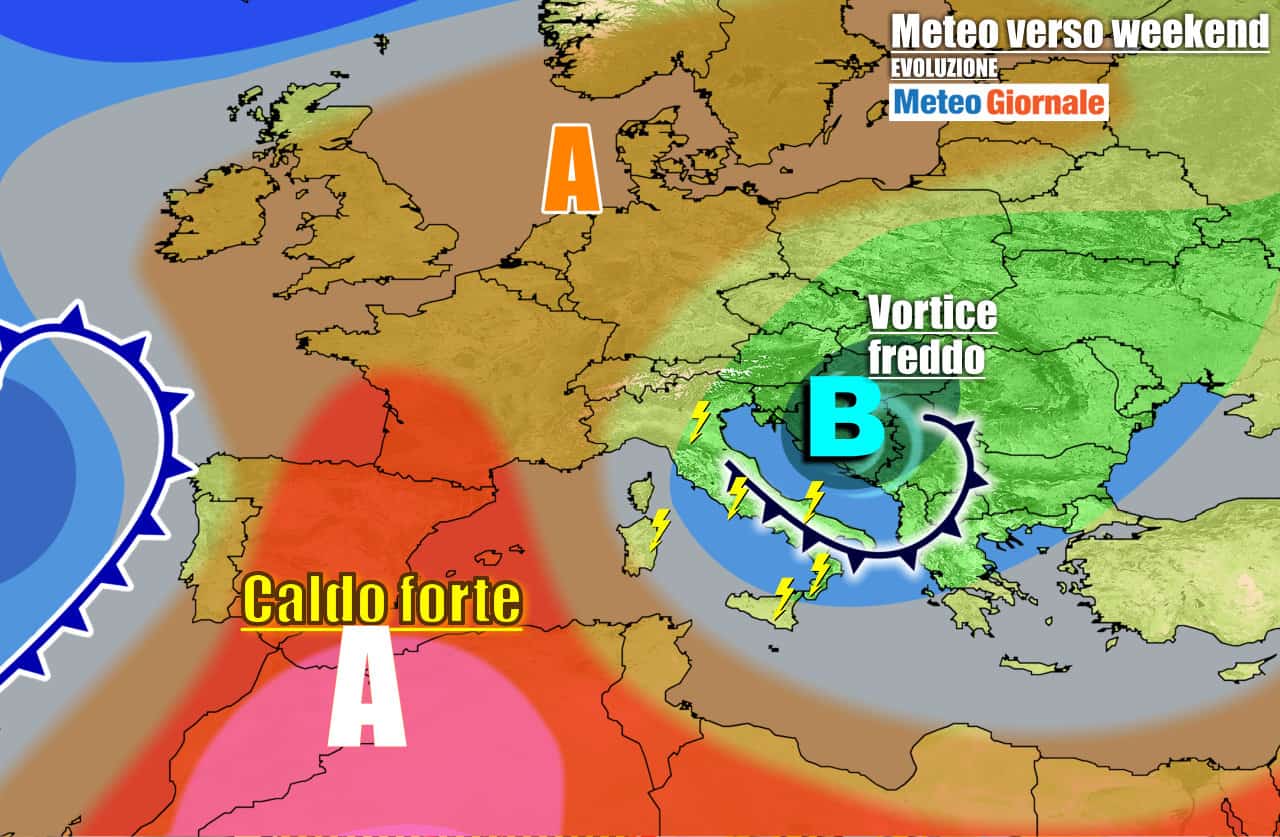 Meteo turbolento per il resto della settimana