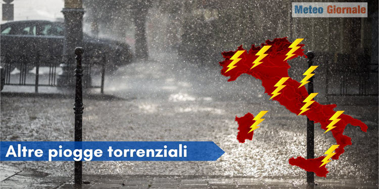 Meteo: piogge torrenziali nelle prossime settimane in Italia, ma anche caldo