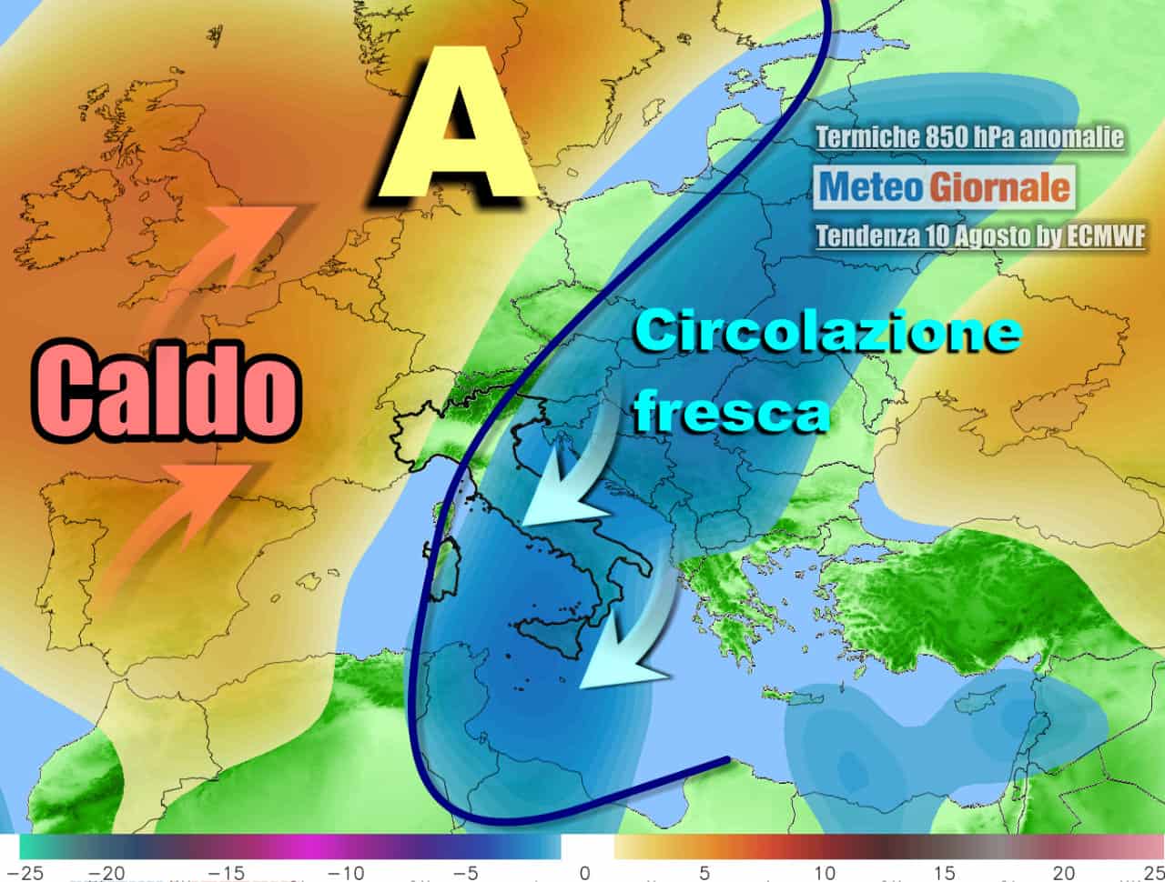 Il caldo lascia l'Italia