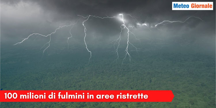 Oltre 100 milioni di fulmini, strage di alberi