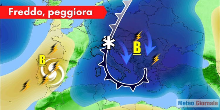 Meteo prossimi giorni, arriva altro freddo e avremo un un severo peggioramento