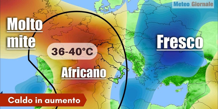 Meteo caldo anche a 38-40 gradi, poi crollo temperatura