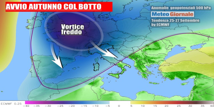 Meteo prossima settimana, si piomba nel vero Autunno con maltempo e freddo