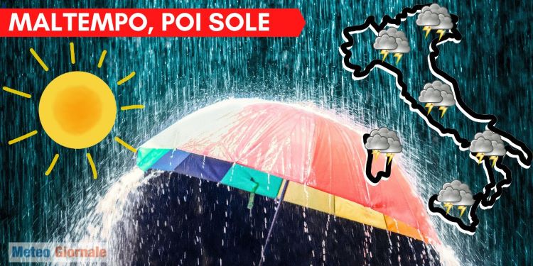 Meteo di Oggi con raffica di forti temporali. Ma da nel fine settimana, Alta Pressione