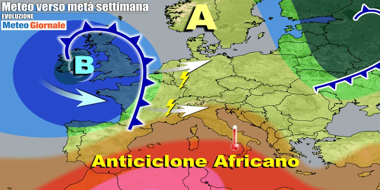 Fronte temporalesco contro l'anticiclone africano