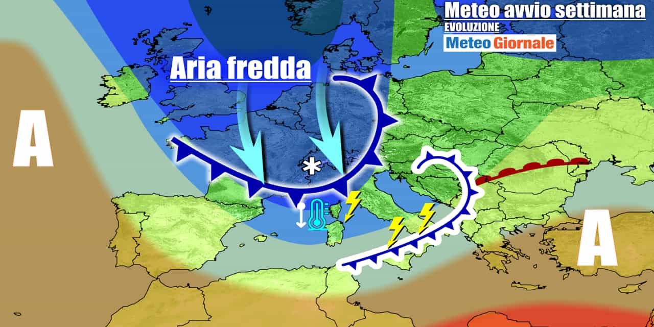 Aria più fredda nella prossima settimana