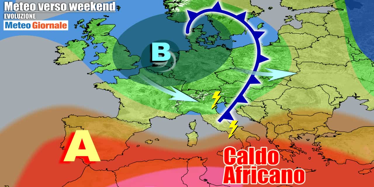 L'evoluzione meteo per il weekend