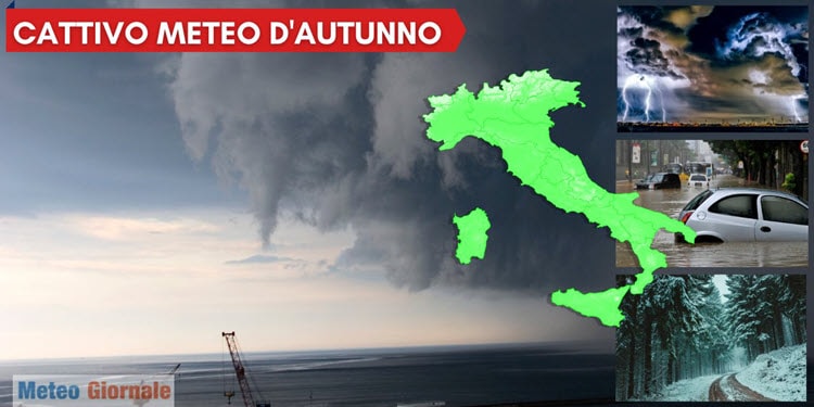 Meteo 15 giorni novembrino, con nubifragi. Neve abbondante su Alpi