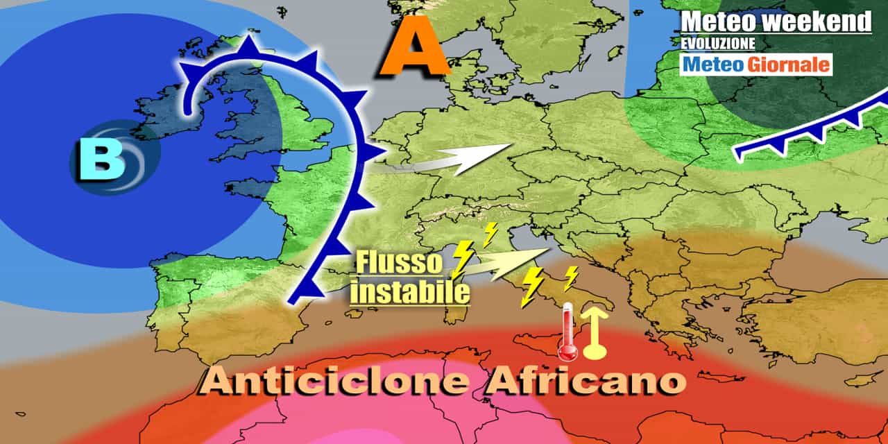 Temporali e caldo africano