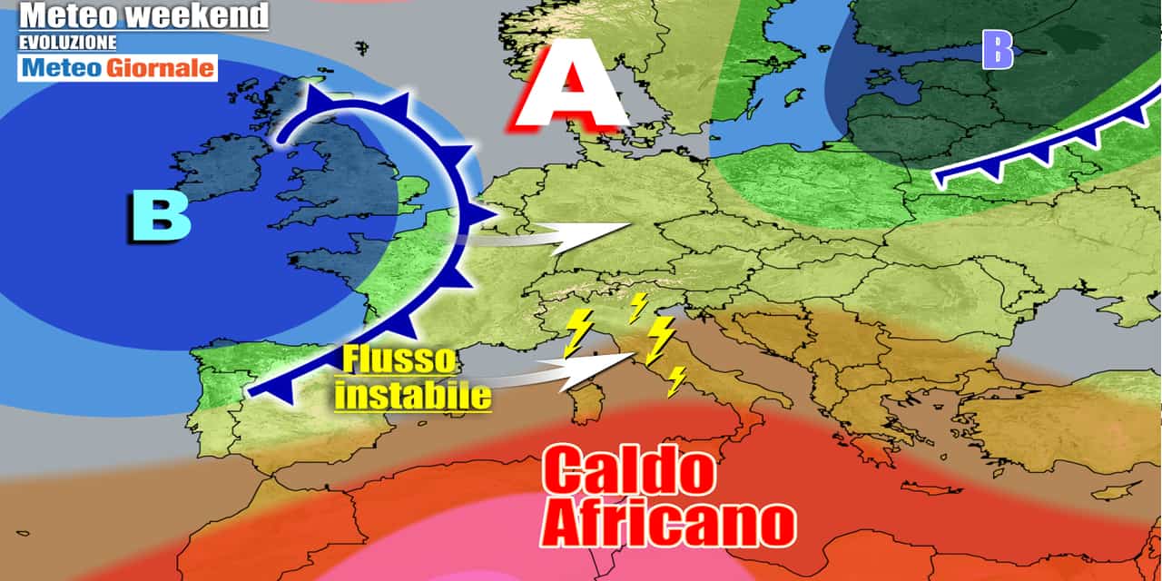 Temporali e caldo a contendersi l'Italia