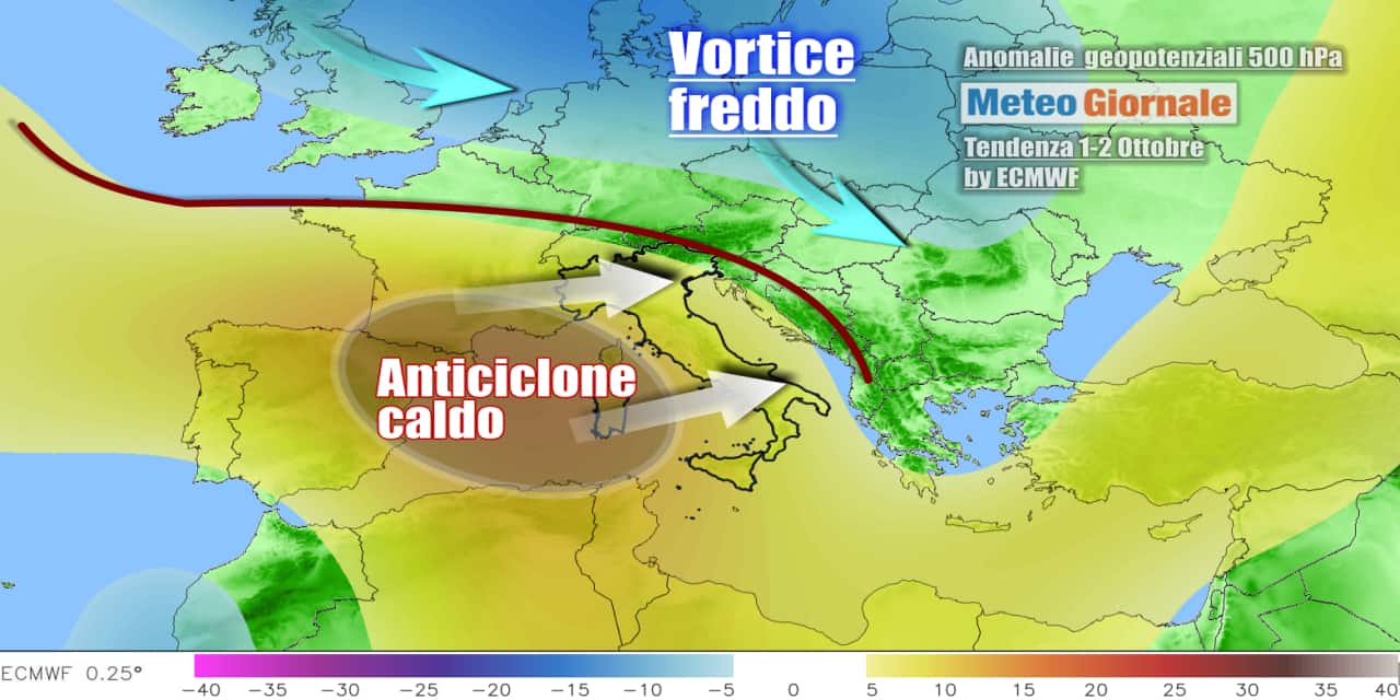 Torna l'Anticiclone sull'Italia