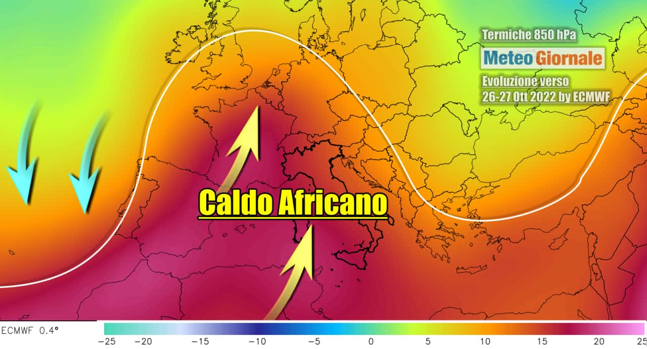 Verso possibile cambiamento dal prossimo weekend di fine Ottobre